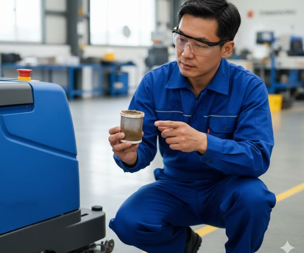 Kiểm tra bộ lọc nước máy chà sàn khi không xả được nước xuống sàn 